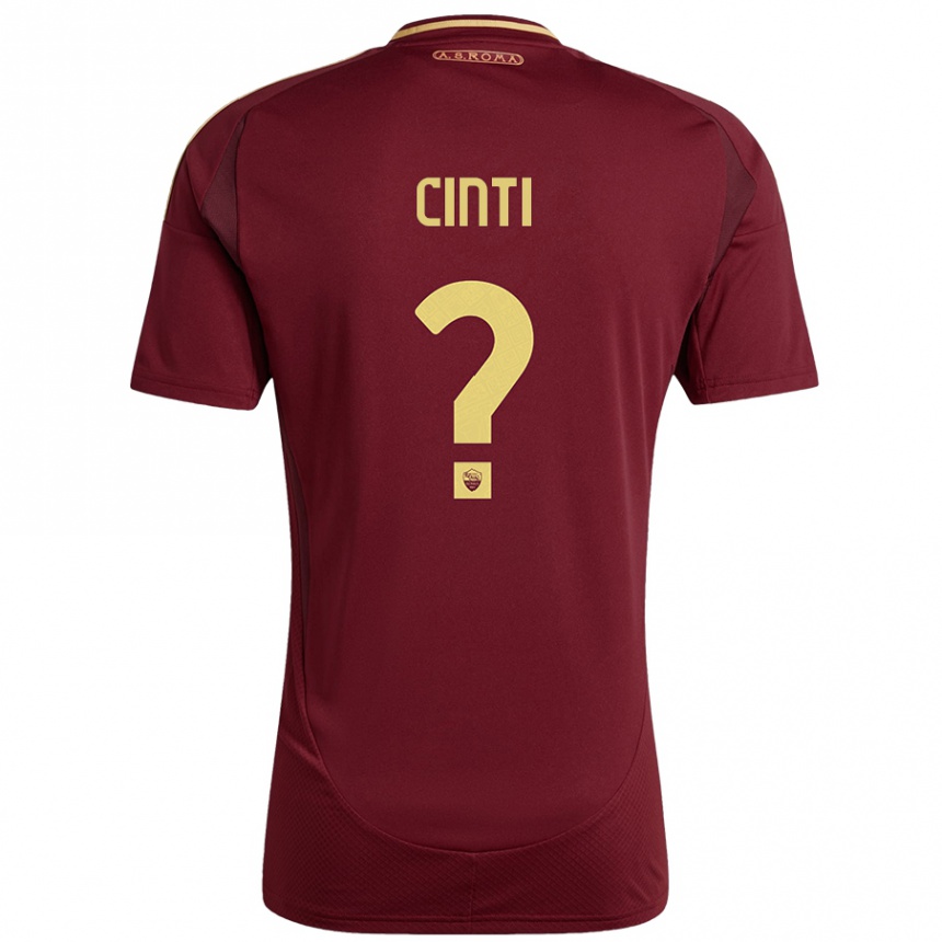 Men Football Valerio Cinti #0 Red Brown Gold Home Jersey 2024/25 T-Shirt Nz