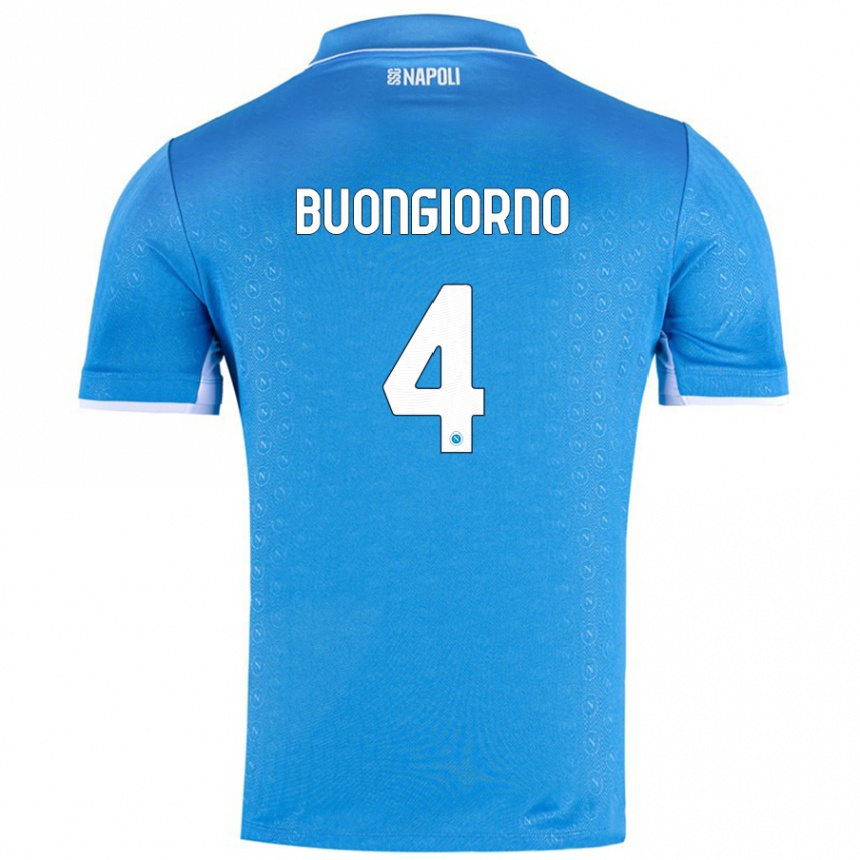 Men Football Alessandro Buongiorno #4 Sky Blue Home Jersey 2024/25 T-Shirt Nz