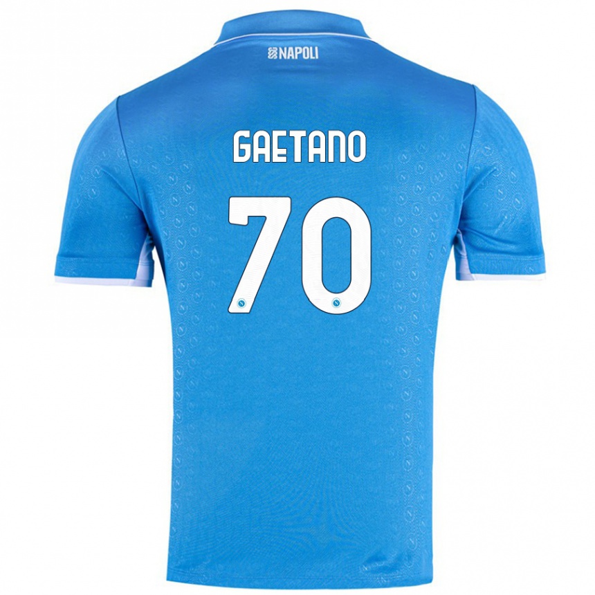 Men Football Gianluca Gaetano #70 Sky Blue Home Jersey 2024/25 T-Shirt Nz