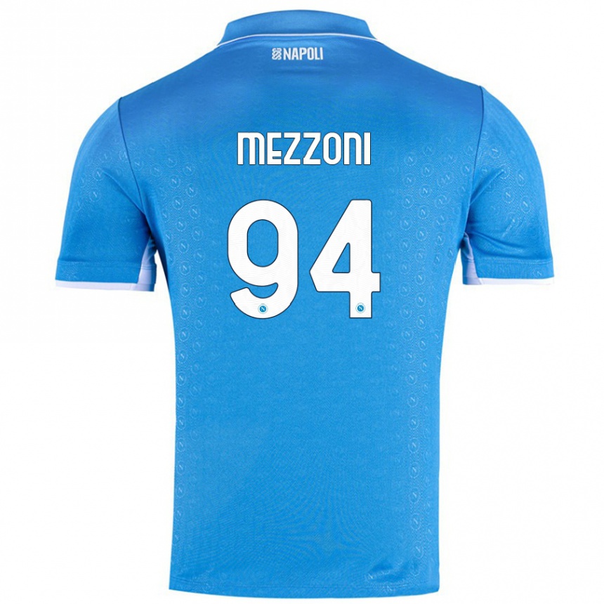 Men Football Francesco Mezzoni #94 Sky Blue Home Jersey 2024/25 T-Shirt Nz