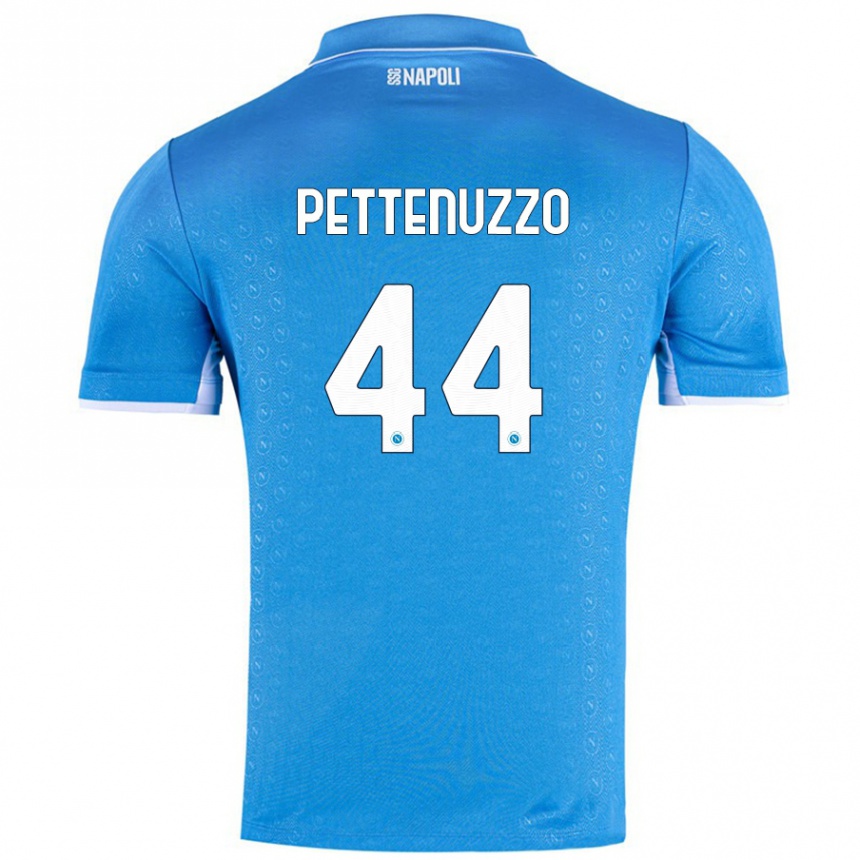 Men Football Tecla Pettenuzzo #44 Sky Blue Home Jersey 2024/25 T-Shirt Nz