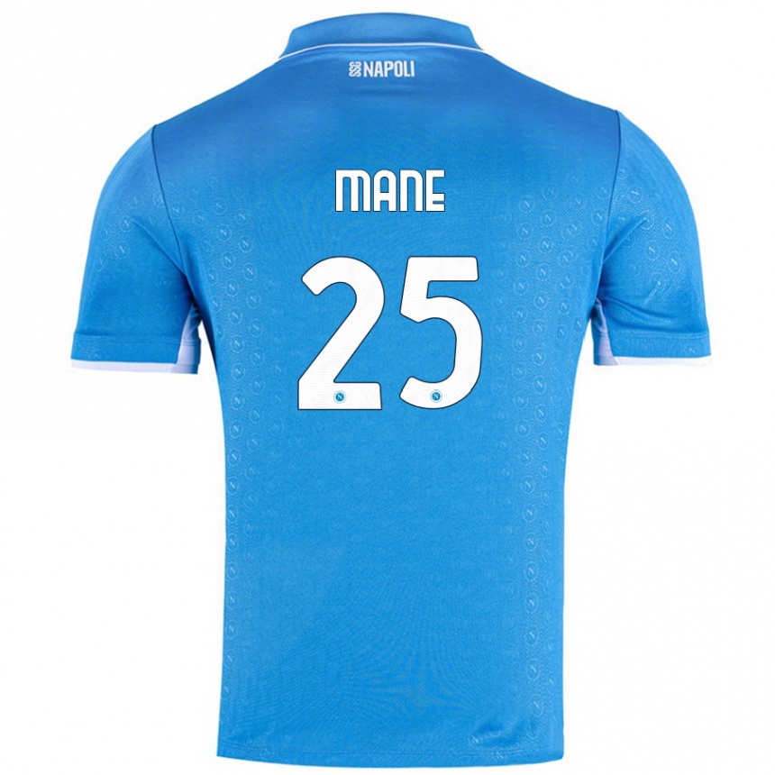 Men Football Balla Mousa Mane #25 Sky Blue Home Jersey 2024/25 T-Shirt Nz