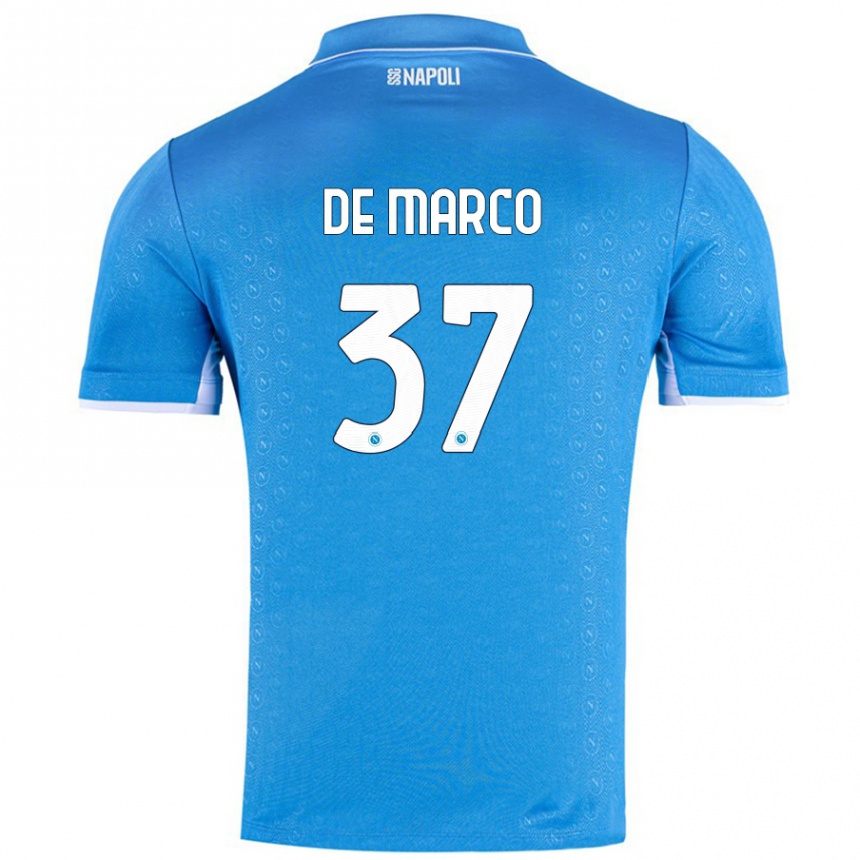 Men Football Francesco De Marco #37 Sky Blue Home Jersey 2024/25 T-Shirt Nz