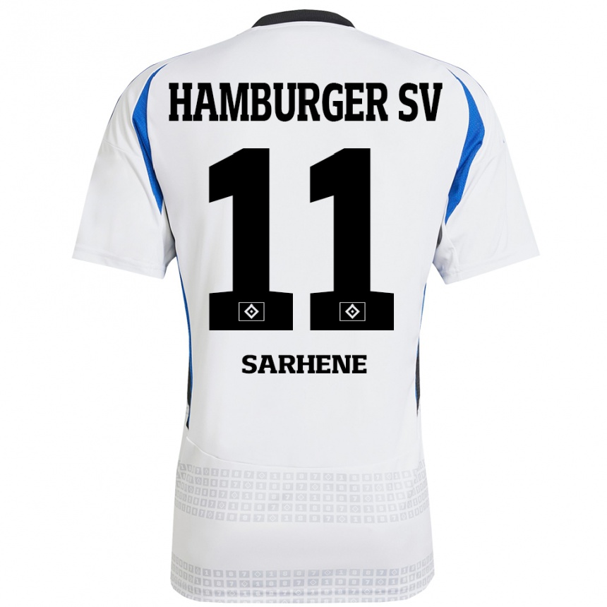 Men Football Clement Nana-Sarhene #11 White Blue Home Jersey 2024/25 T-Shirt Nz