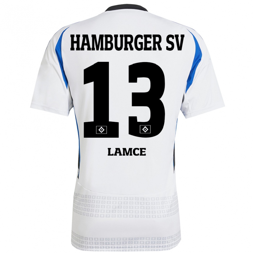 Men Football Benjamin Lamce #13 White Blue Home Jersey 2024/25 T-Shirt Nz