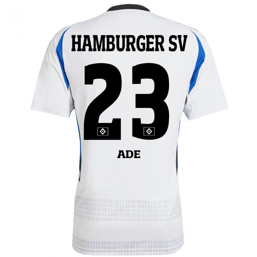 Men Football Jeremy Ade #23 White Blue Home Jersey 2024/25 T-Shirt Nz