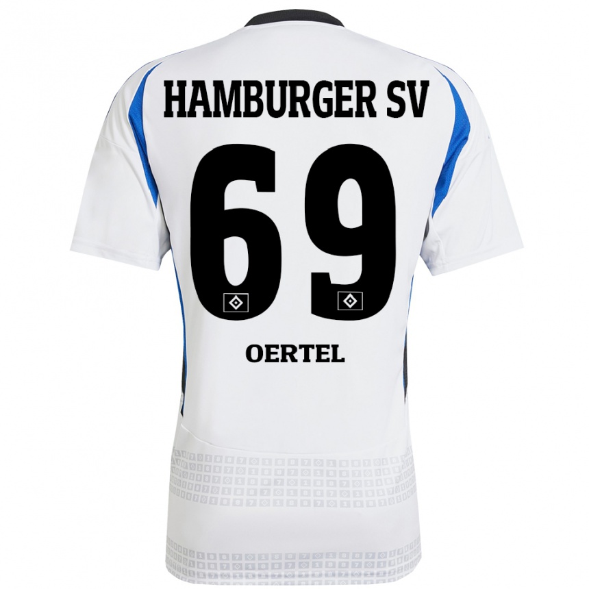 Men Football Jan Oertel #69 White Blue Home Jersey 2024/25 T-Shirt Nz