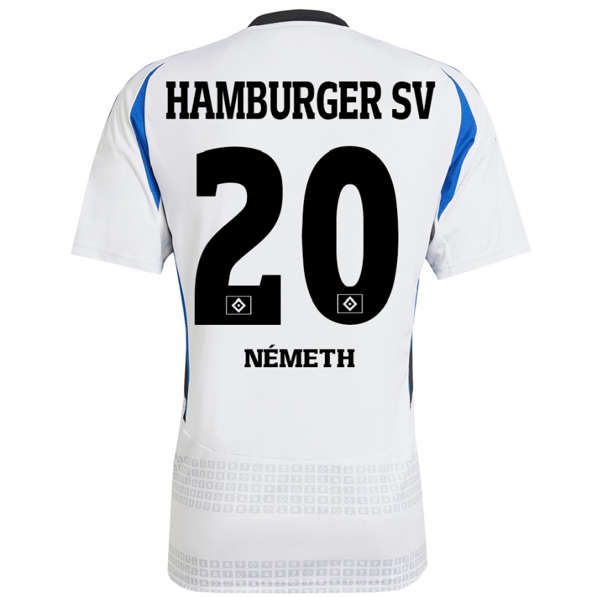 Men Football András Németh #20 White Blue Home Jersey 2024/25 T-Shirt Nz