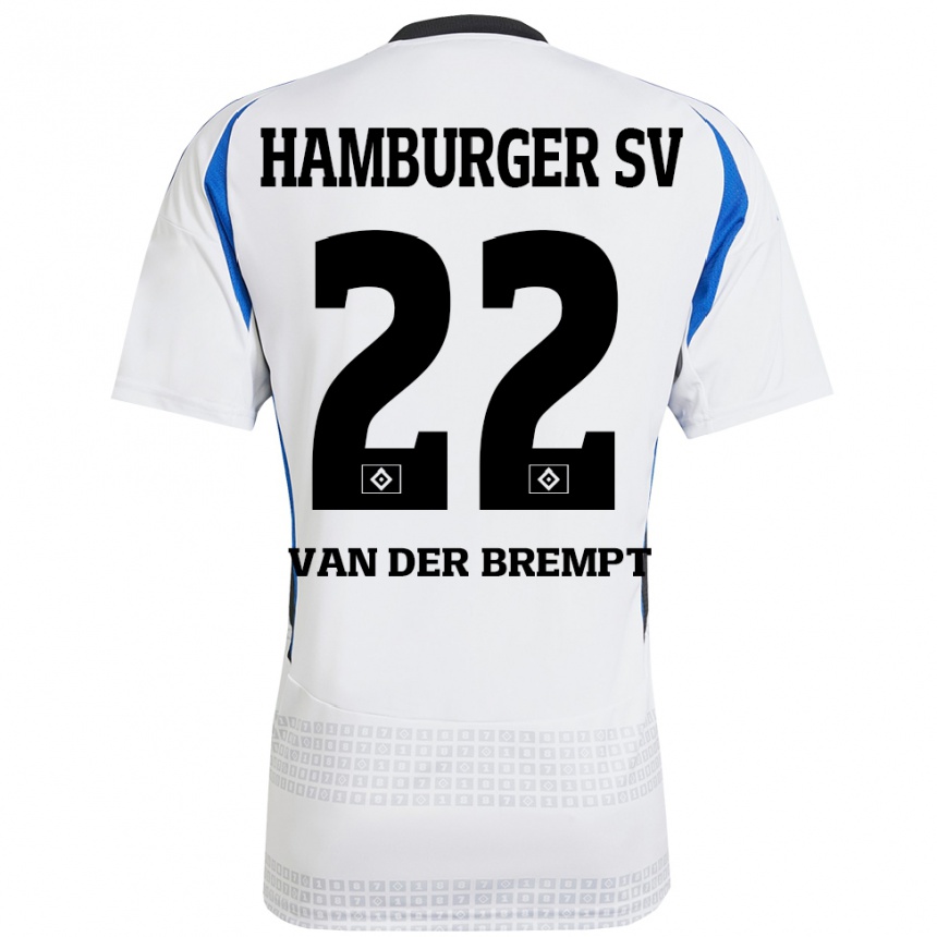 Men Football Ignace Van Der Brempt #22 White Blue Home Jersey 2024/25 T-Shirt Nz