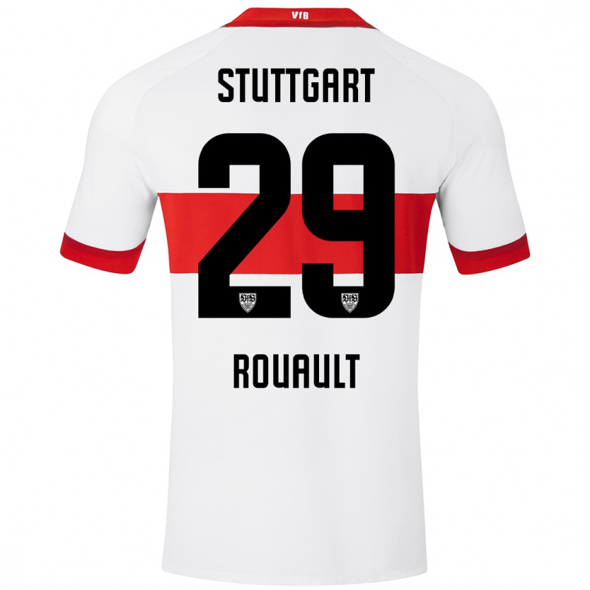 Men Football Anthony Rouault #29 White Red Home Jersey 2024/25 T-Shirt Nz