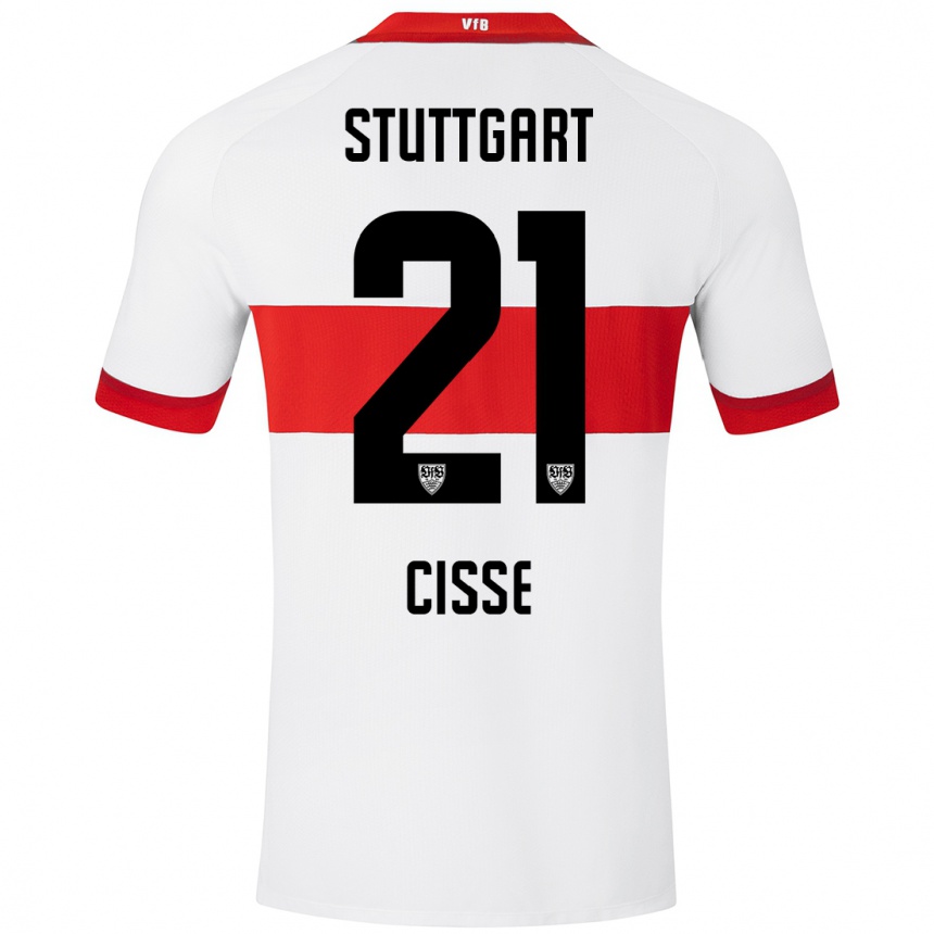 Men Football Moussa Cissé #21 White Red Home Jersey 2024/25 T-Shirt Nz