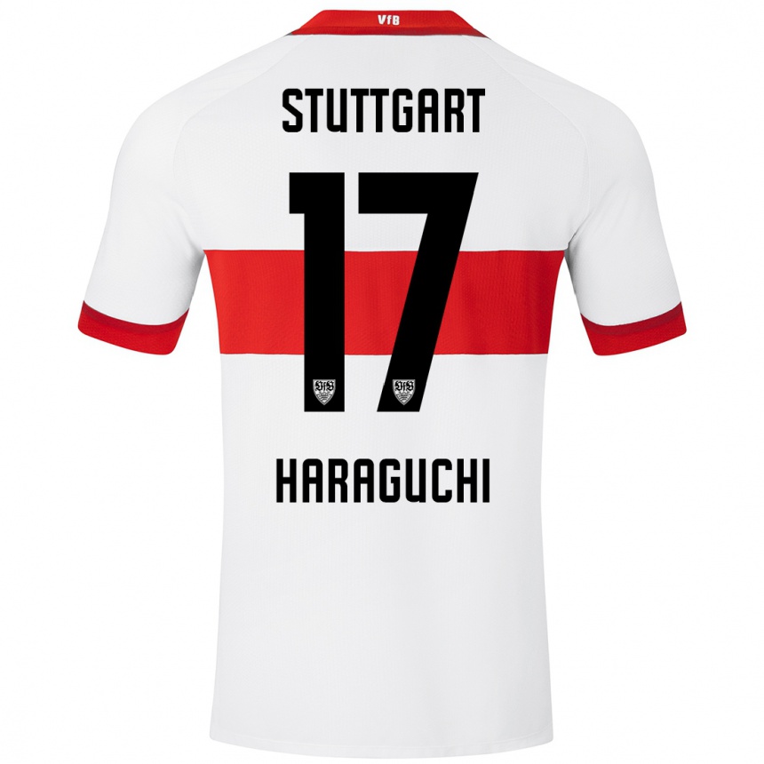 Men Football Genki Haraguchi #17 White Red Home Jersey 2024/25 T-Shirt Nz