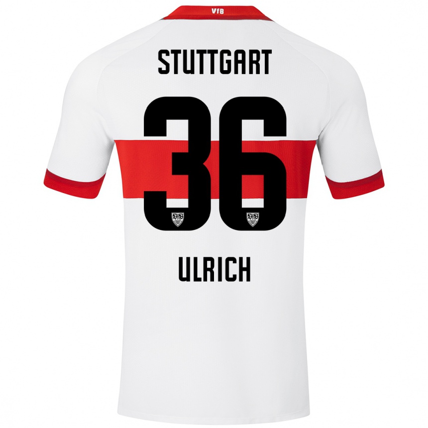 Men Football Laurin Ulrich #36 White Red Home Jersey 2024/25 T-Shirt Nz