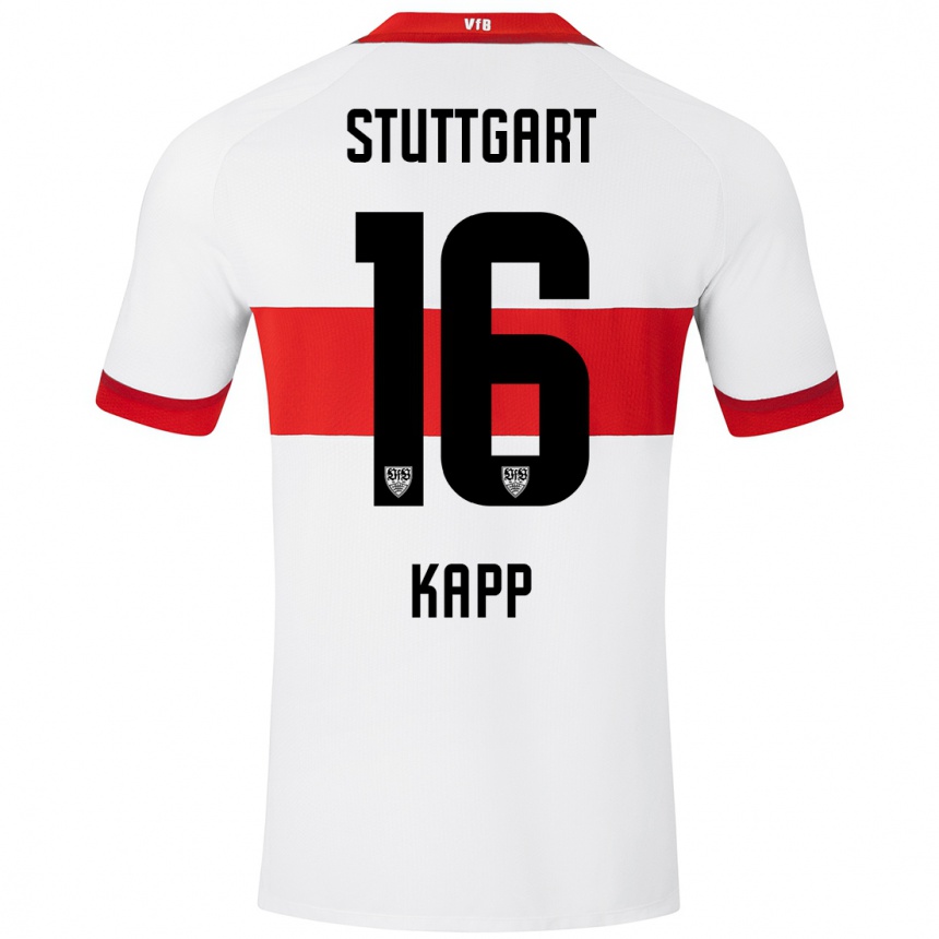 Men Football Patrick Kapp #16 White Red Home Jersey 2024/25 T-Shirt Nz