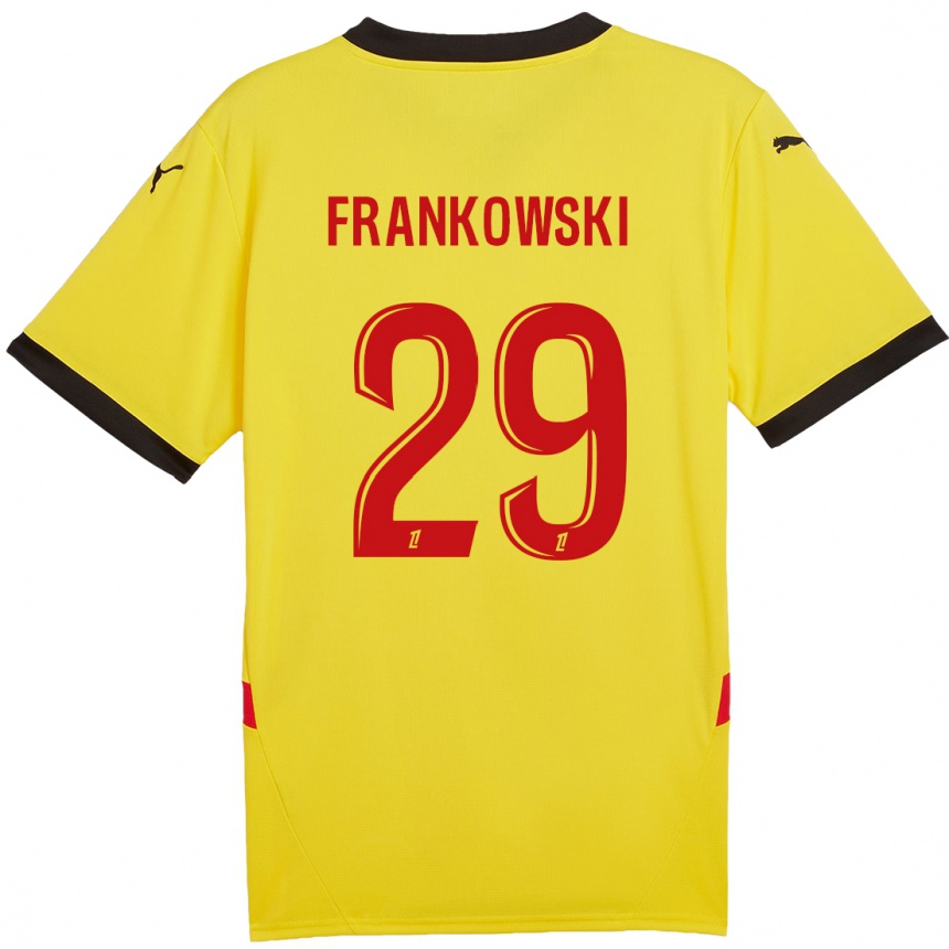 Men Football Przemyslaw Frankowski #29 Yellow Red Home Jersey 2024/25 T-Shirt Nz