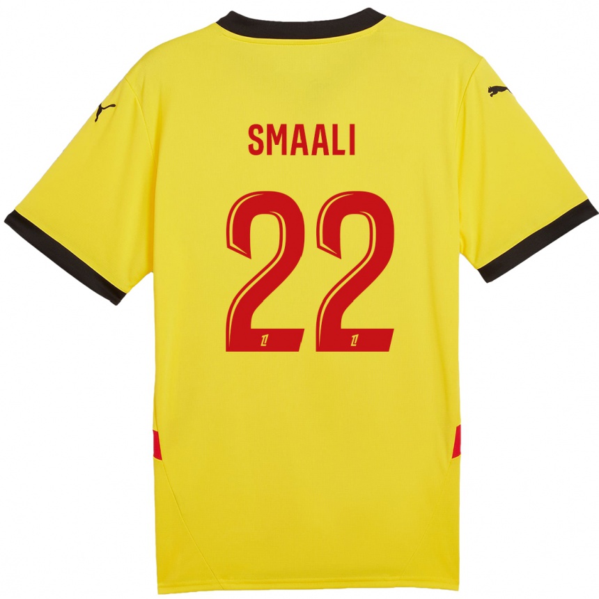 Men Football Emma Smaali #22 Yellow Red Home Jersey 2024/25 T-Shirt Nz