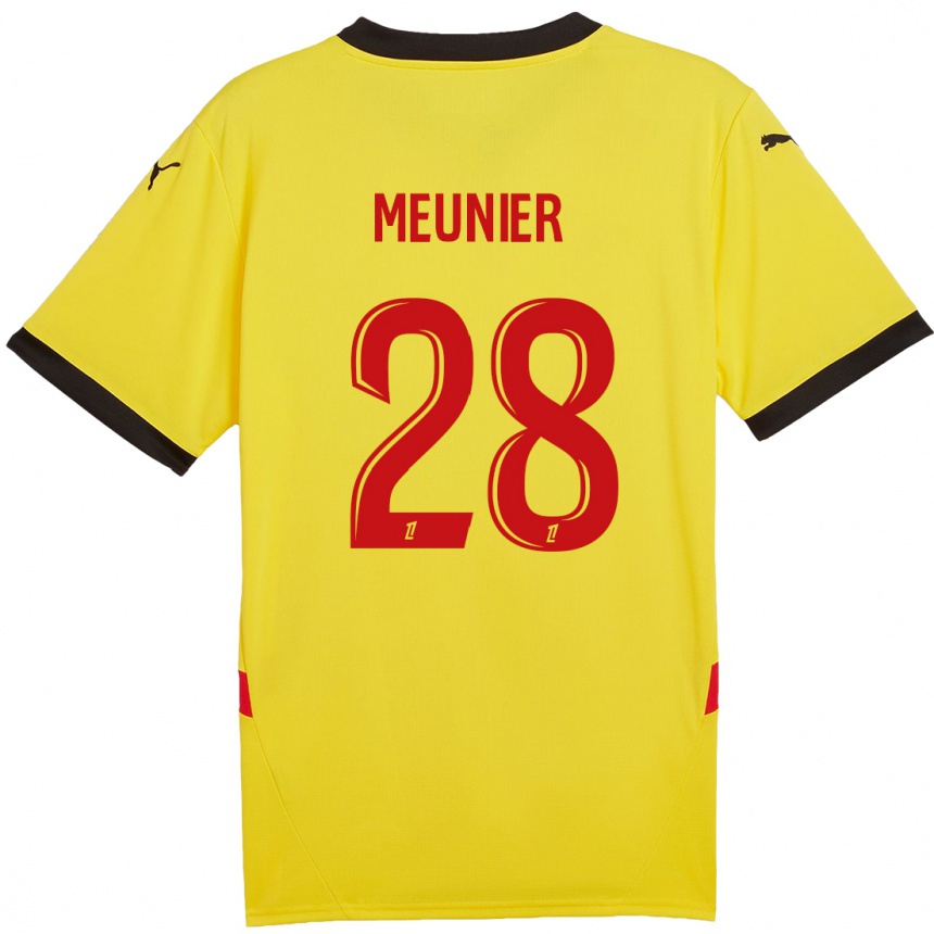 Men Football Jennifer Meunier #28 Yellow Red Home Jersey 2024/25 T-Shirt Nz