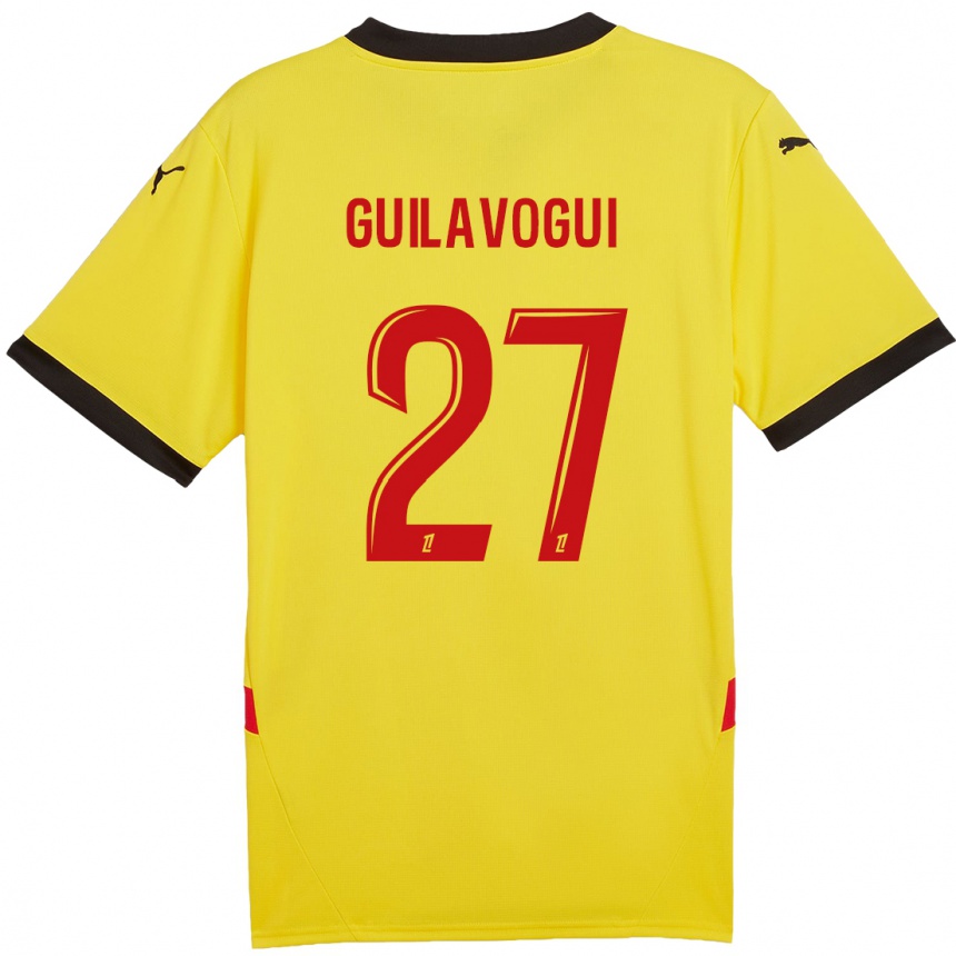 Men Football Morgan Guilavogui #27 Yellow Red Home Jersey 2024/25 T-Shirt Nz