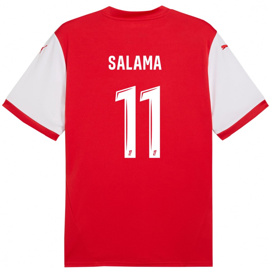 Men Football Amine Salama #11 Red White Home Jersey 2024/25 T-Shirt Nz