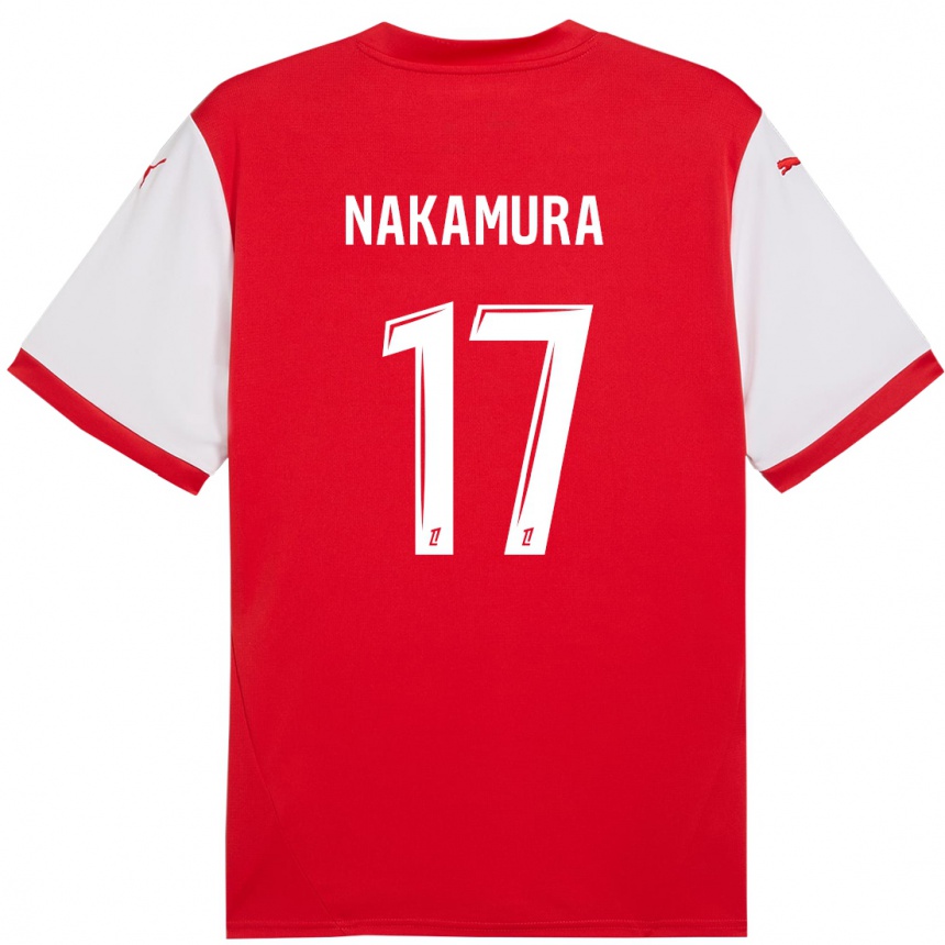 Men Football Keito Nakamura #17 Red White Home Jersey 2024/25 T-Shirt Nz