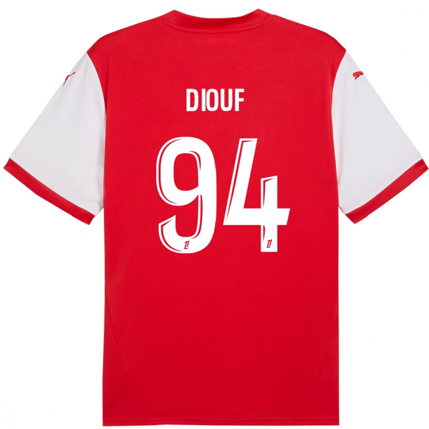 Men Football Yehvann Diouf #94 Red White Home Jersey 2024/25 T-Shirt Nz