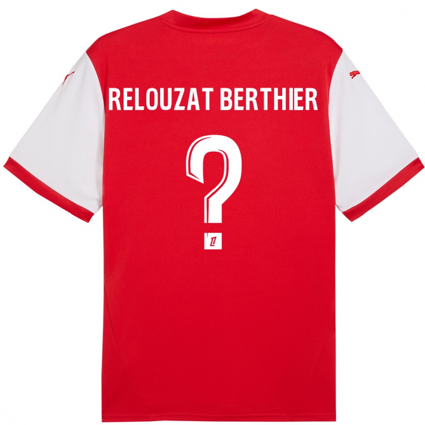 Men Football Maxime Relouzat Berthier #0 Red White Home Jersey 2024/25 T-Shirt Nz