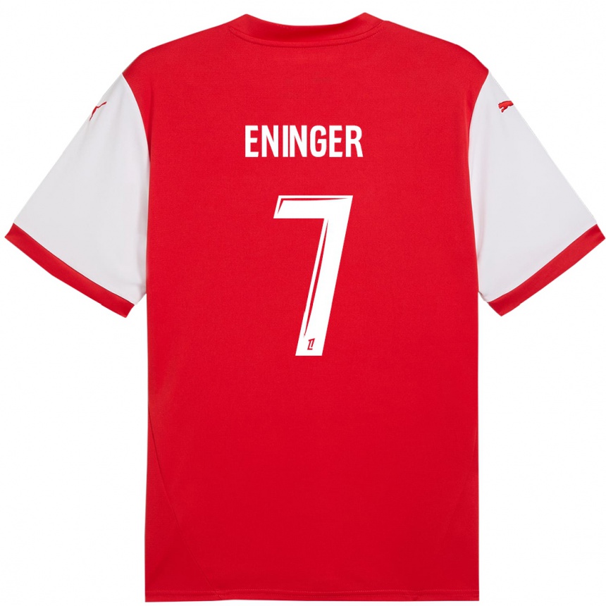 Men Football Thelma Eninger #7 Red White Home Jersey 2024/25 T-Shirt Nz