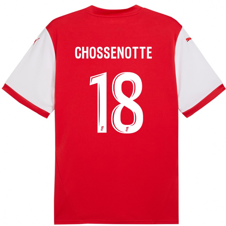 Men Football Shana Chossenotte #18 Red White Home Jersey 2024/25 T-Shirt Nz