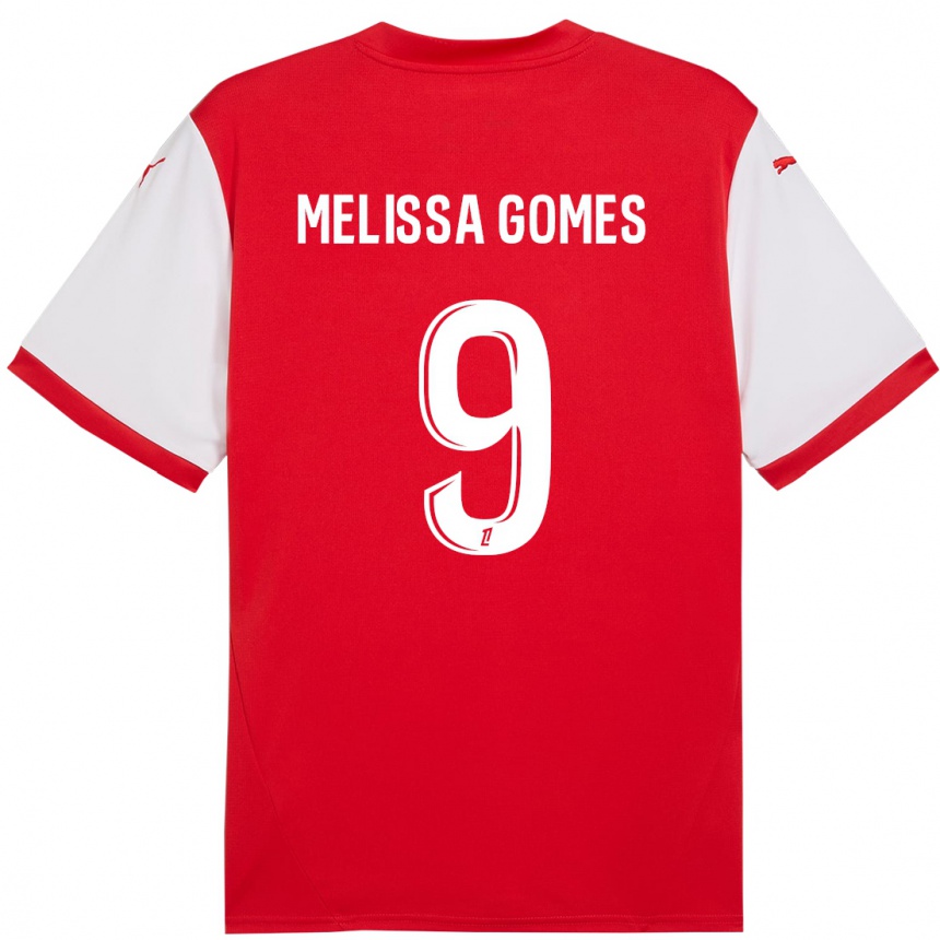 Men Football Melissa Ferreira Gomes #9 Red White Home Jersey 2024/25 T-Shirt Nz