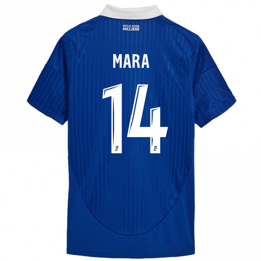 Men Football Sékou Mara #14 Blue White Home Jersey 2024/25 T-Shirt Nz