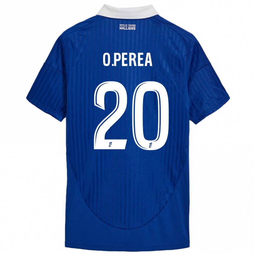 Men Football Óscar Perea #20 Blue White Home Jersey 2024/25 T-Shirt Nz