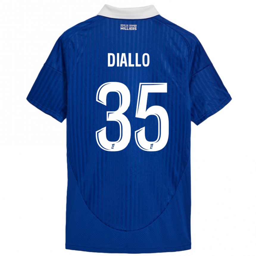 Men Football Tidiane Diallo #35 Blue White Home Jersey 2024/25 T-Shirt Nz