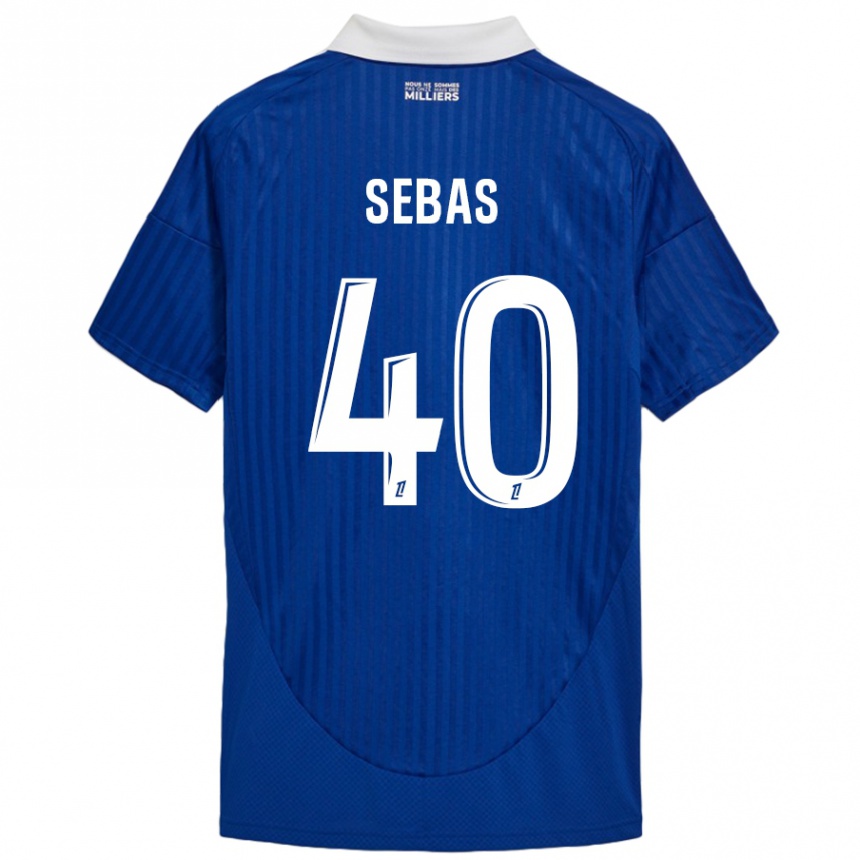 Men Football Jérémy Sebas #40 Blue White Home Jersey 2024/25 T-Shirt Nz