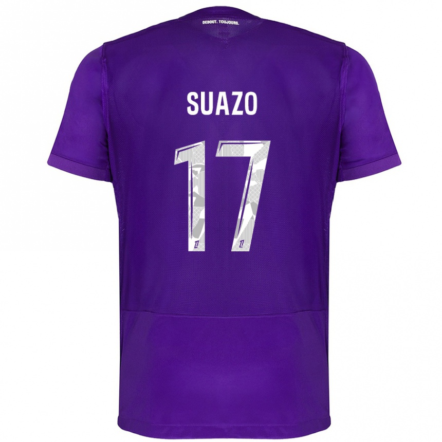 Men Football Gabriel Suazo #17 Purple White Home Jersey 2024/25 T-Shirt Nz