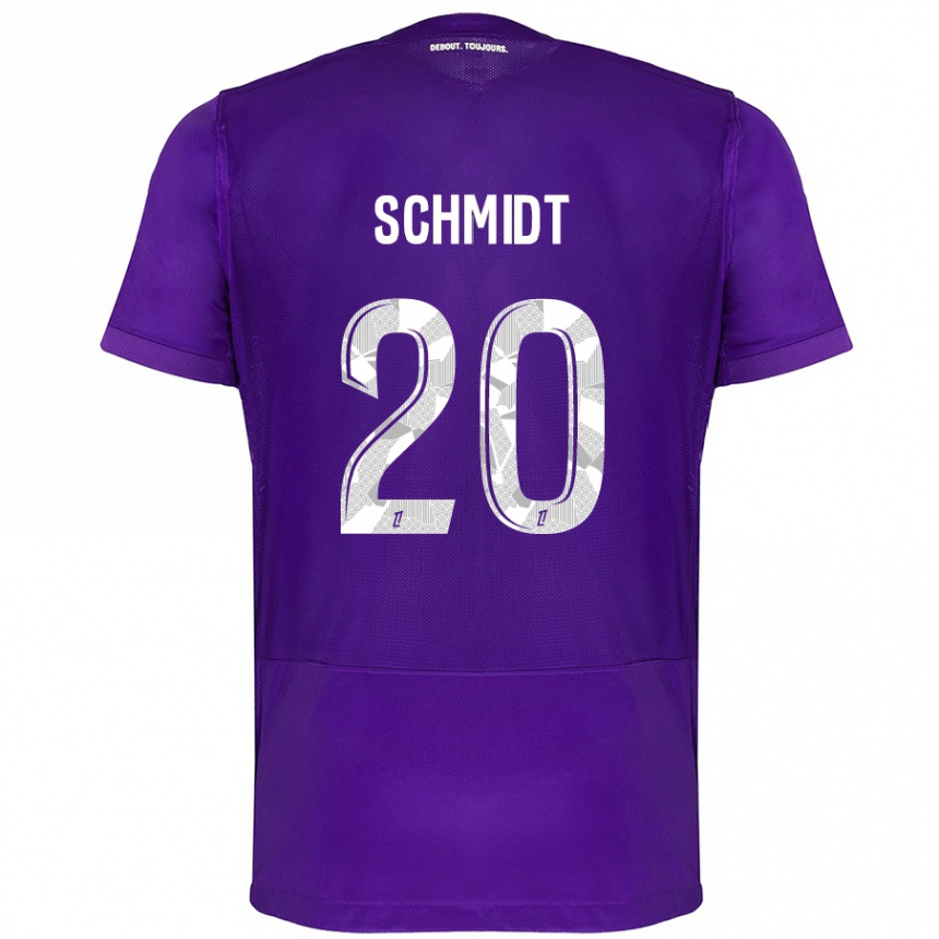 Men Football Niklas Schmidt #20 Purple White Home Jersey 2024/25 T-Shirt Nz