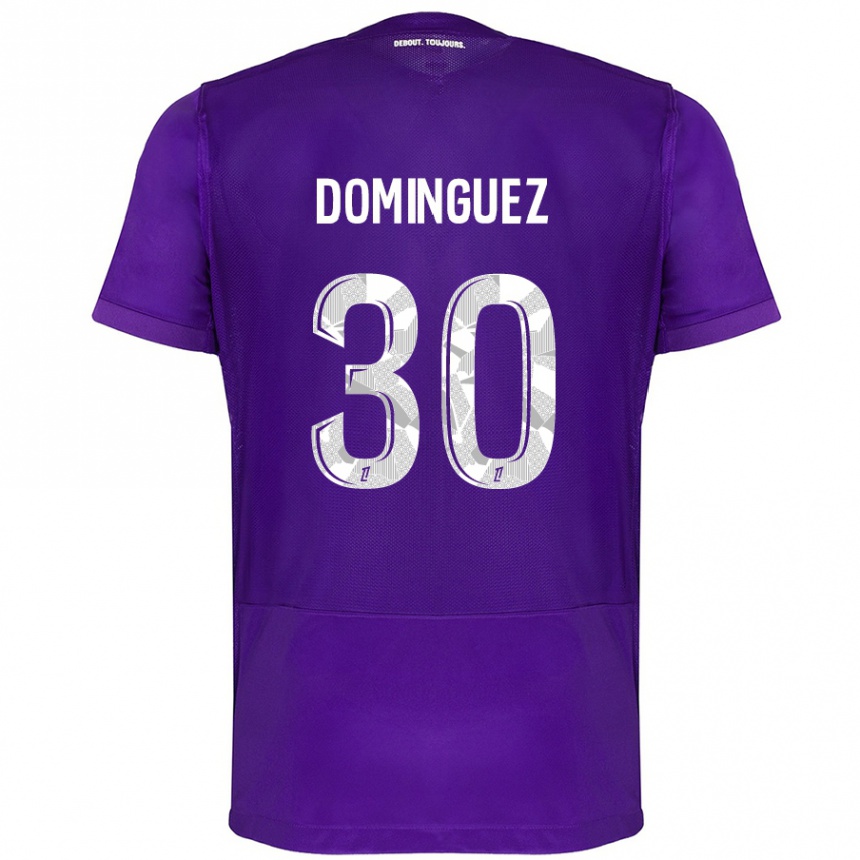 Men Football Álex Domínguez #30 Purple White Home Jersey 2024/25 T-Shirt Nz