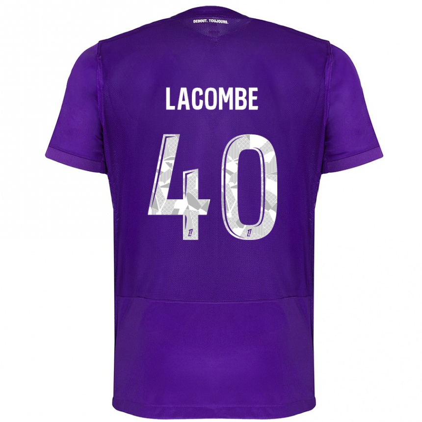 Men Football Justin Lacombe #40 Purple White Home Jersey 2024/25 T-Shirt Nz