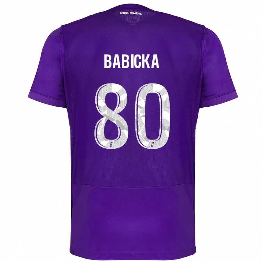 Men Football Shavy Babicka #80 Purple White Home Jersey 2024/25 T-Shirt Nz