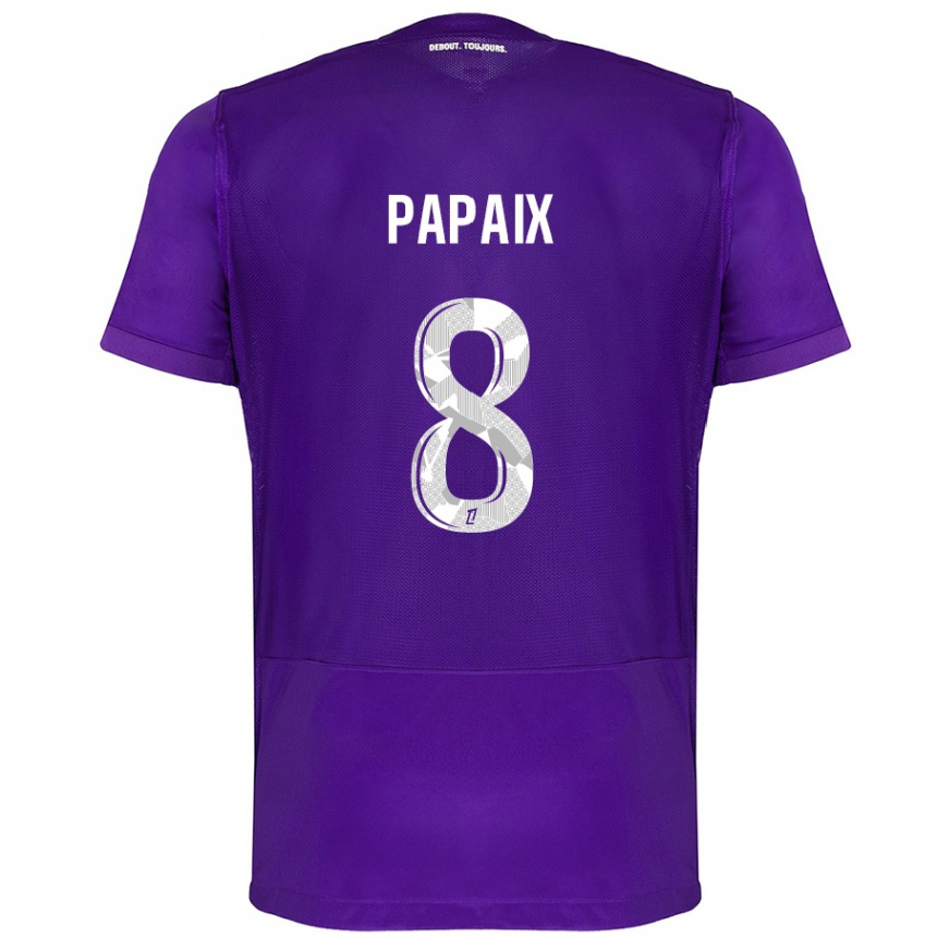 Men Football Pauline Papaix #8 Purple White Home Jersey 2024/25 T-Shirt Nz