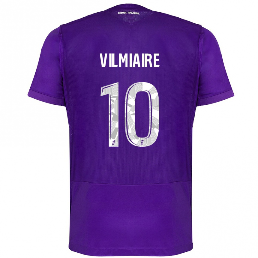 Men Football Kelly Vilmiaire #10 Purple White Home Jersey 2024/25 T-Shirt Nz