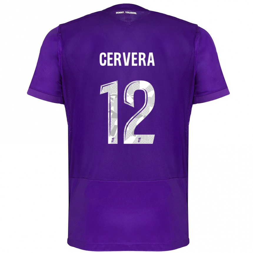 Men Football Laurianne Cervera #12 Purple White Home Jersey 2024/25 T-Shirt Nz