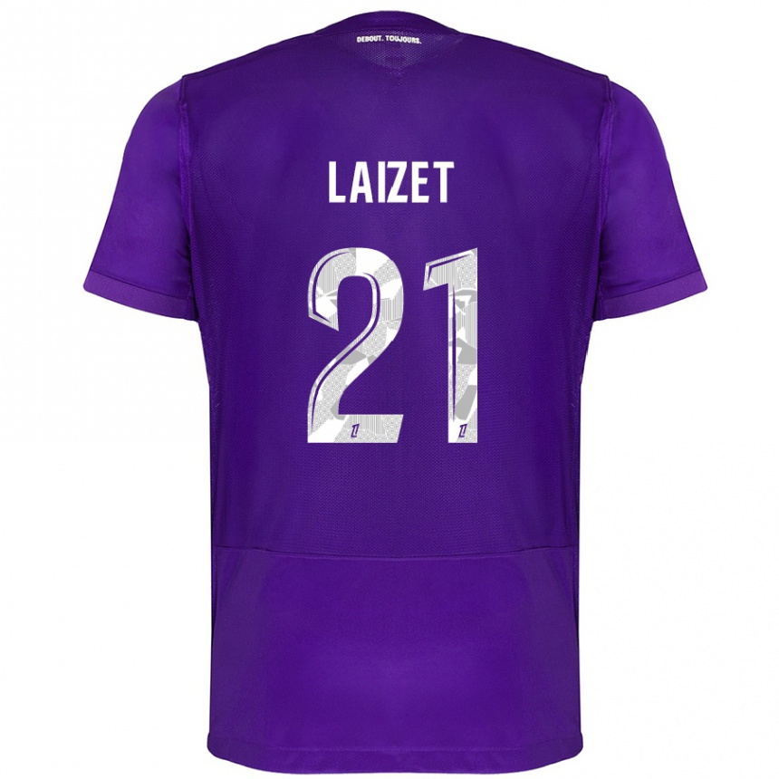 Men Football Emma Laizet #21 Purple White Home Jersey 2024/25 T-Shirt Nz