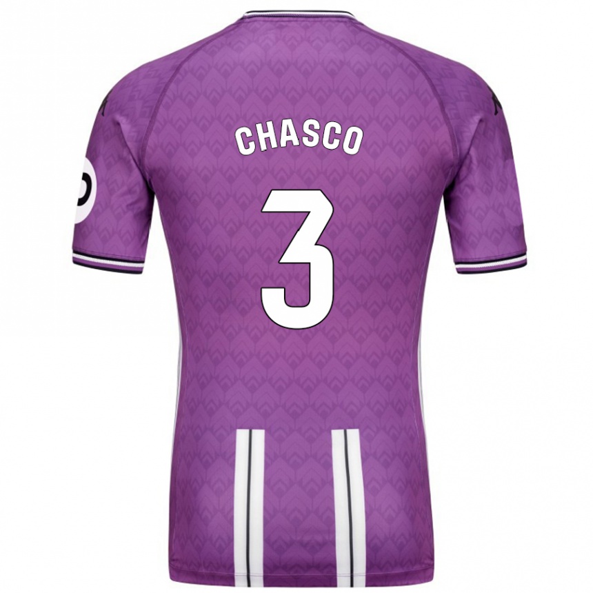 Men Football Raúl Chasco #3 Purple White Home Jersey 2024/25 T-Shirt Nz