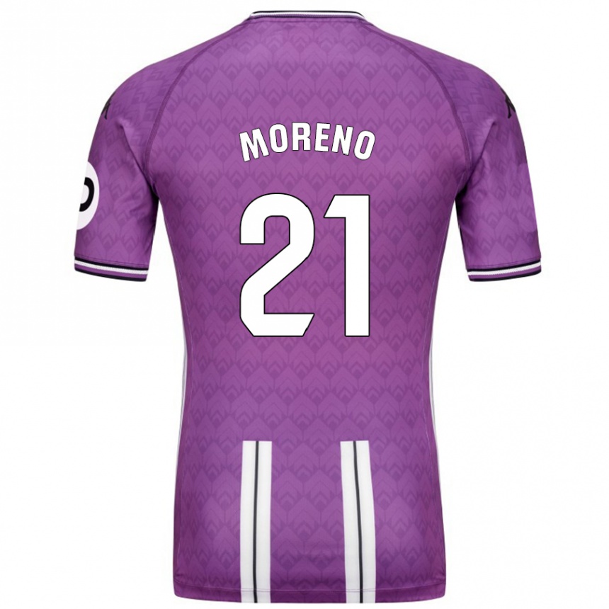 Men Football Xavi Moreno #21 Purple White Home Jersey 2024/25 T-Shirt Nz