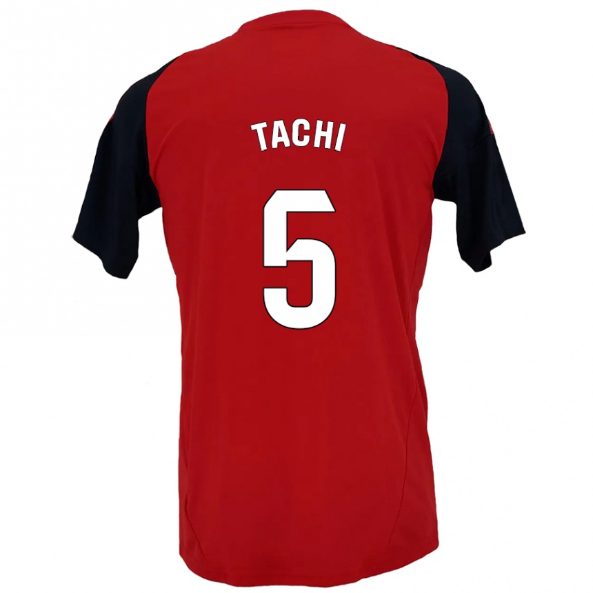 Men Football Tachi #5 Red Black Home Jersey 2024/25 T-Shirt Nz