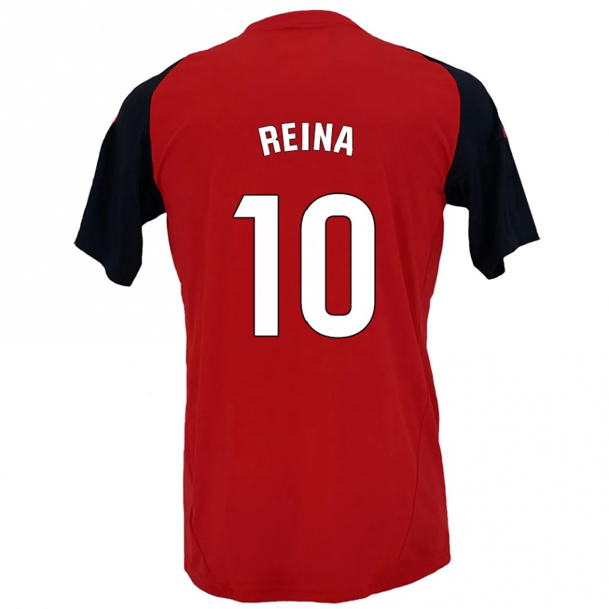 Men Football Alberto Reina #10 Red Black Home Jersey 2024/25 T-Shirt Nz