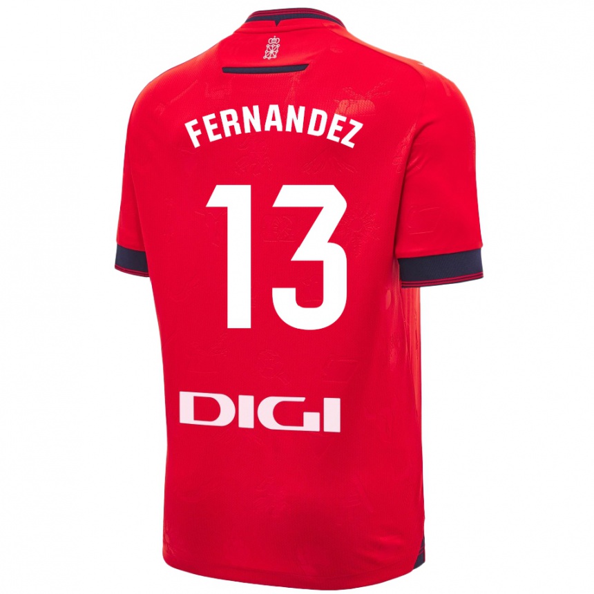 Men Football Aitor Fernández #13 Red White Home Jersey 2024/25 T-Shirt Nz