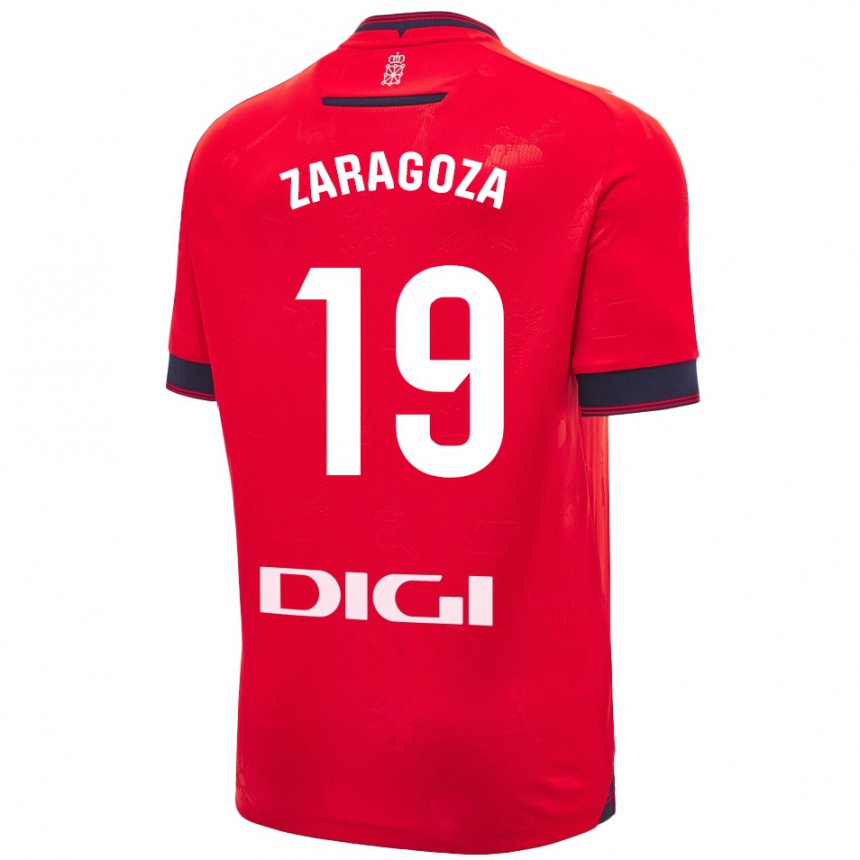 Men Football Bryan Zaragoza #19 Red White Home Jersey 2024/25 T-Shirt Nz