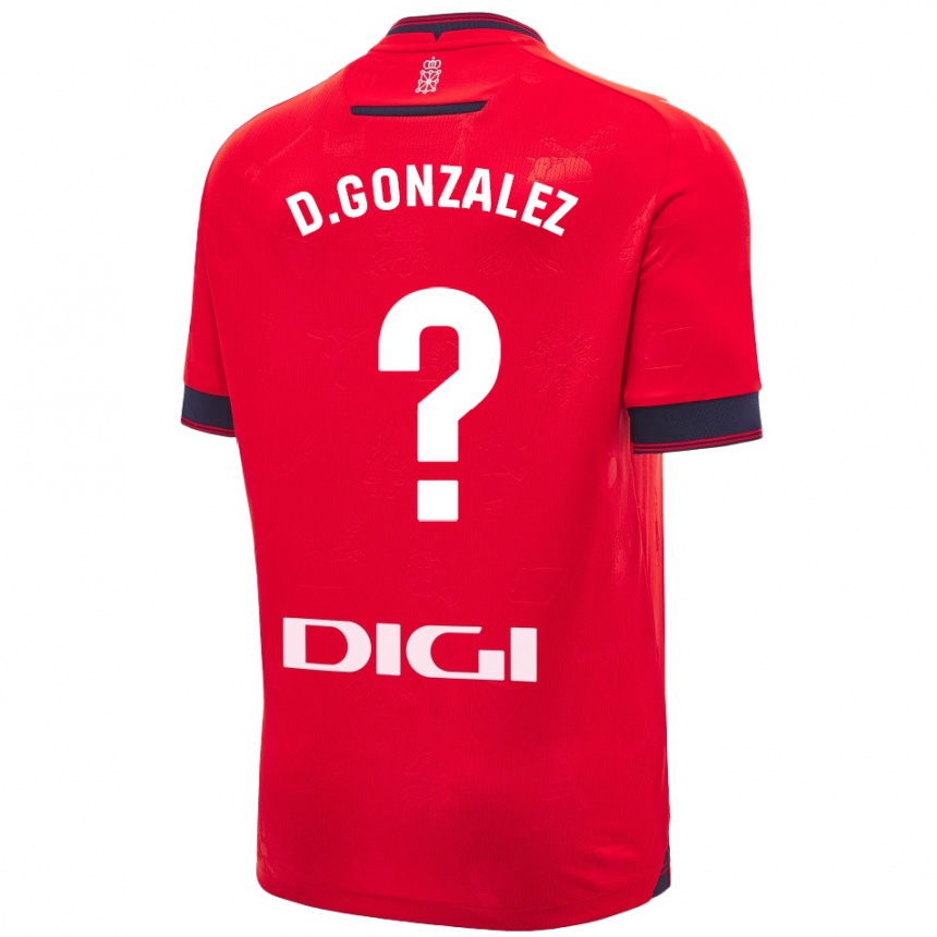 Men Football Dani González #0 Red White Home Jersey 2024/25 T-Shirt Nz