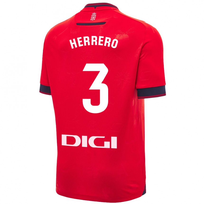 Men Football Toni Herrero #3 Red White Home Jersey 2024/25 T-Shirt Nz